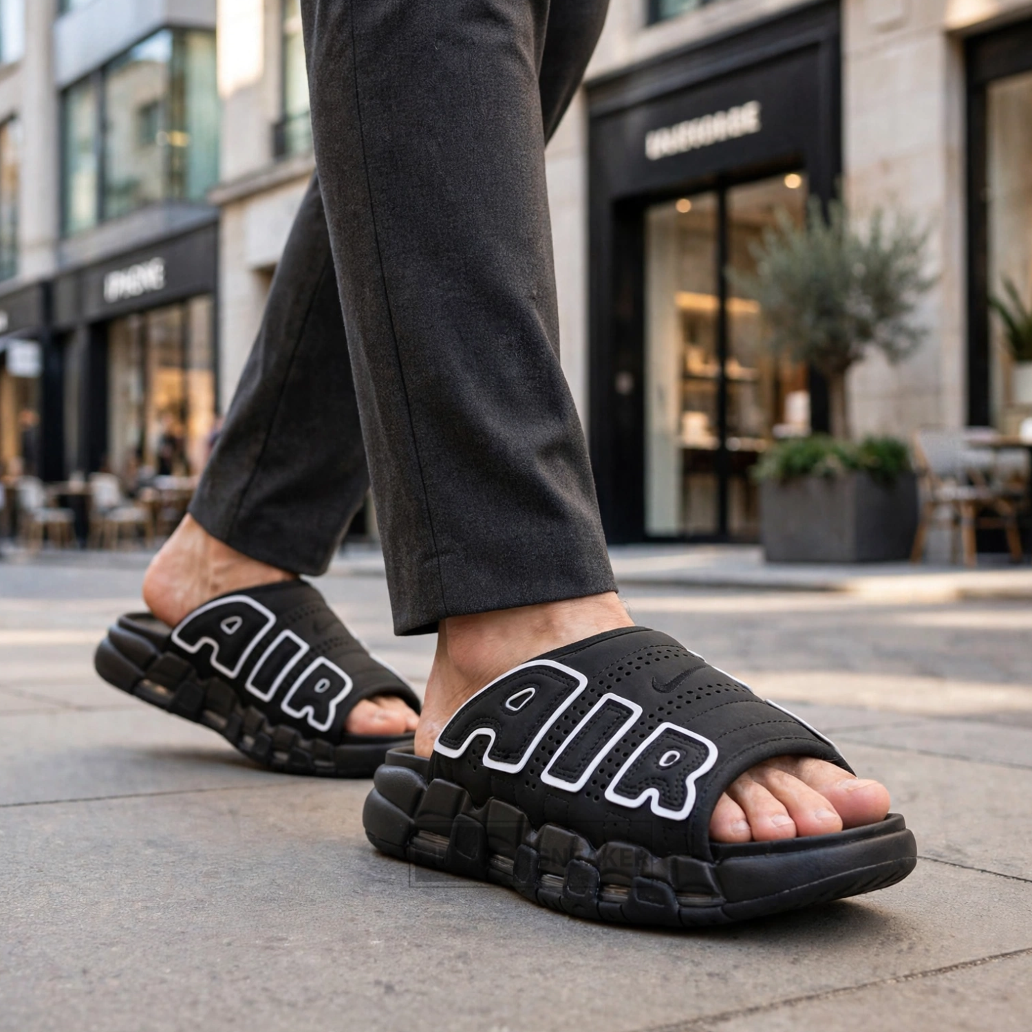 Nike Air More Uptempo Slide Black - Image 4