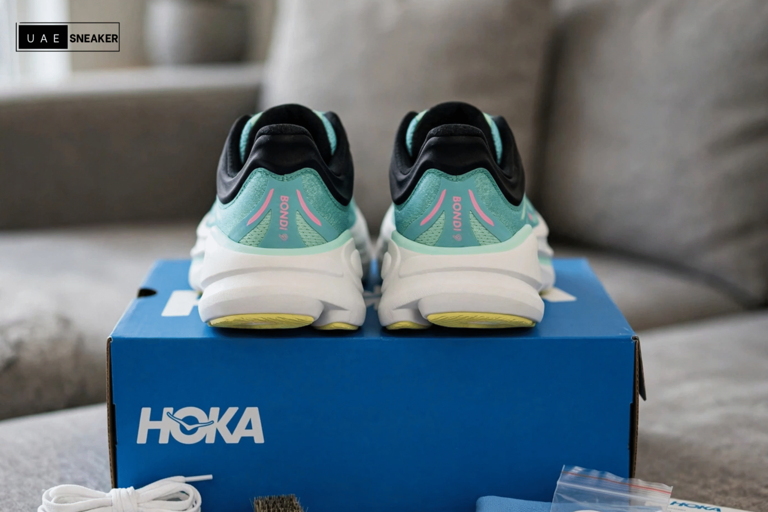 Hoka One One Bondi 9 Blue Spark Mint Fluorite - Image 4