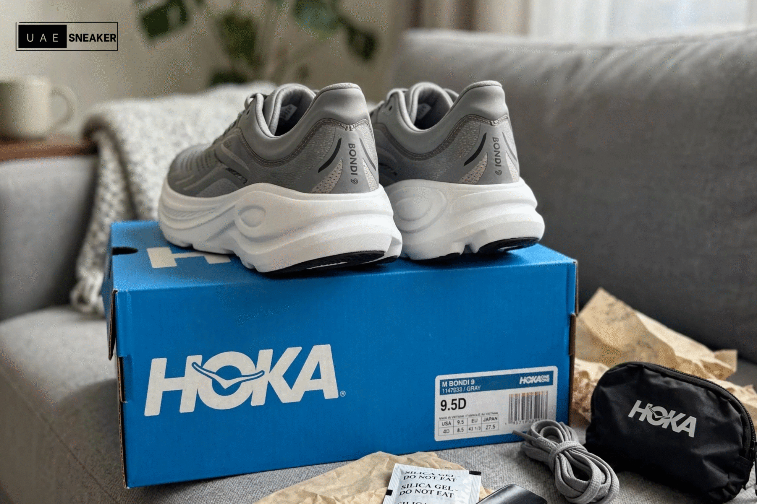 Hoka One One Bondi 9 Galactic Grey Stellar Grey - Image 4