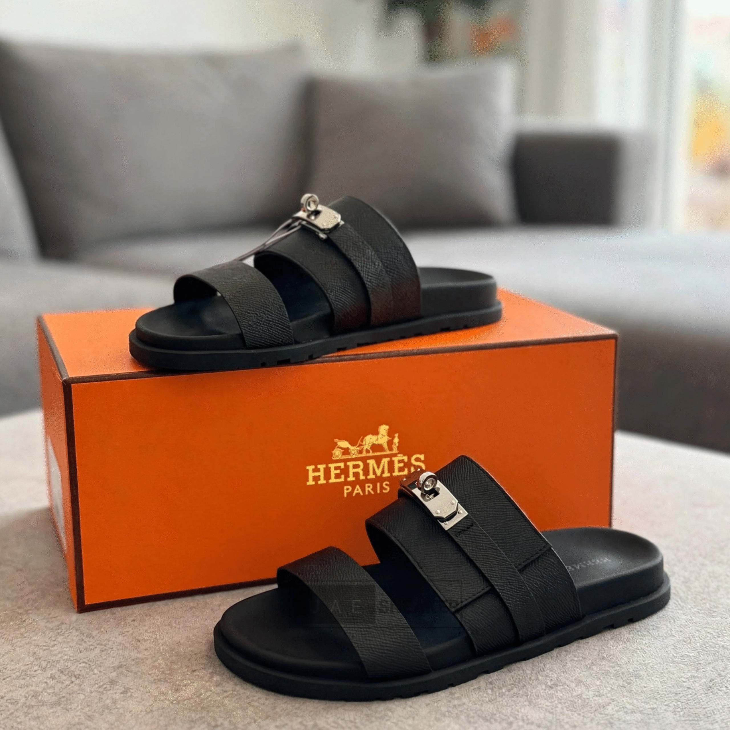 Hermes Jackson Sandals Full Black - Image 2