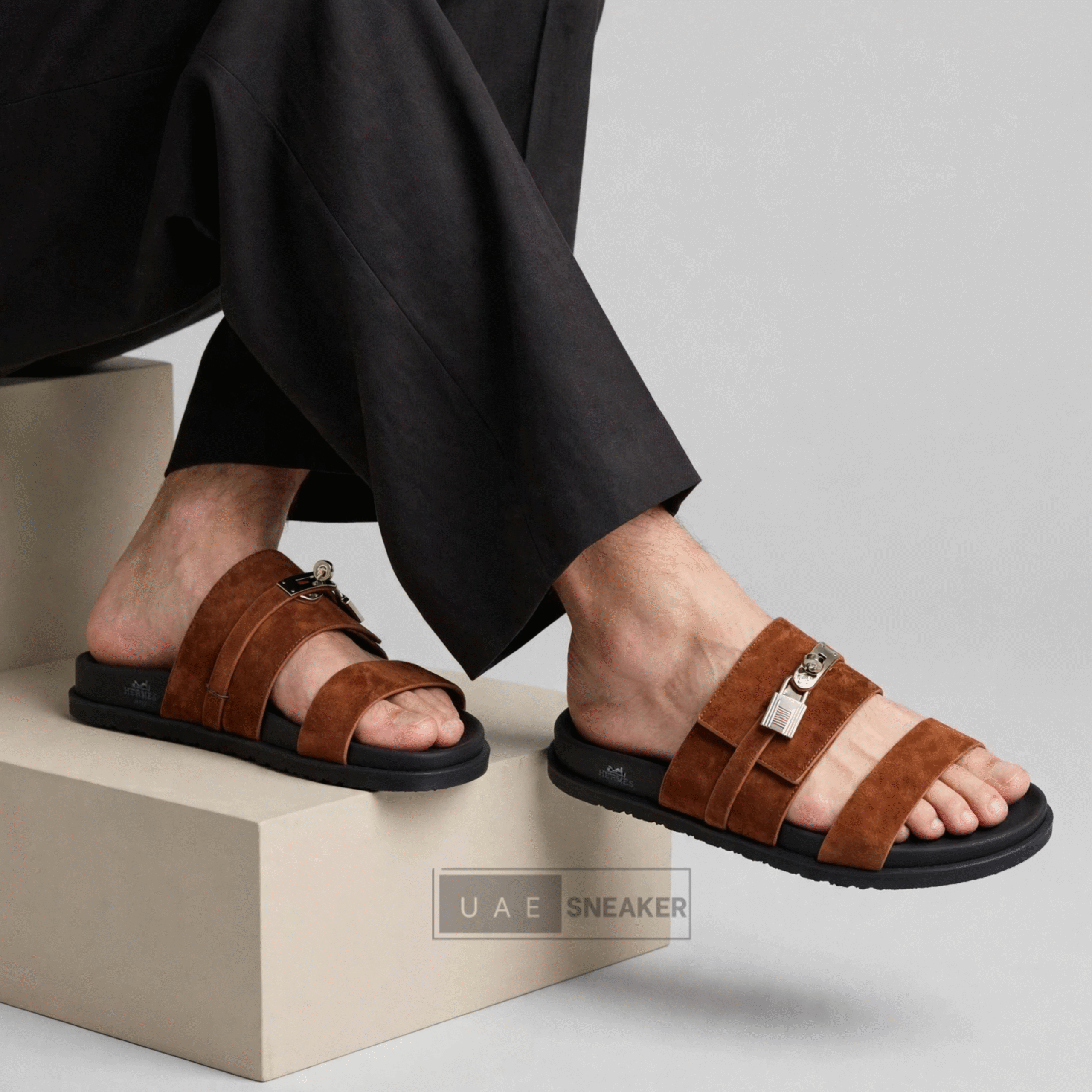 Hermes Jackson Sandals Brown - Image 4