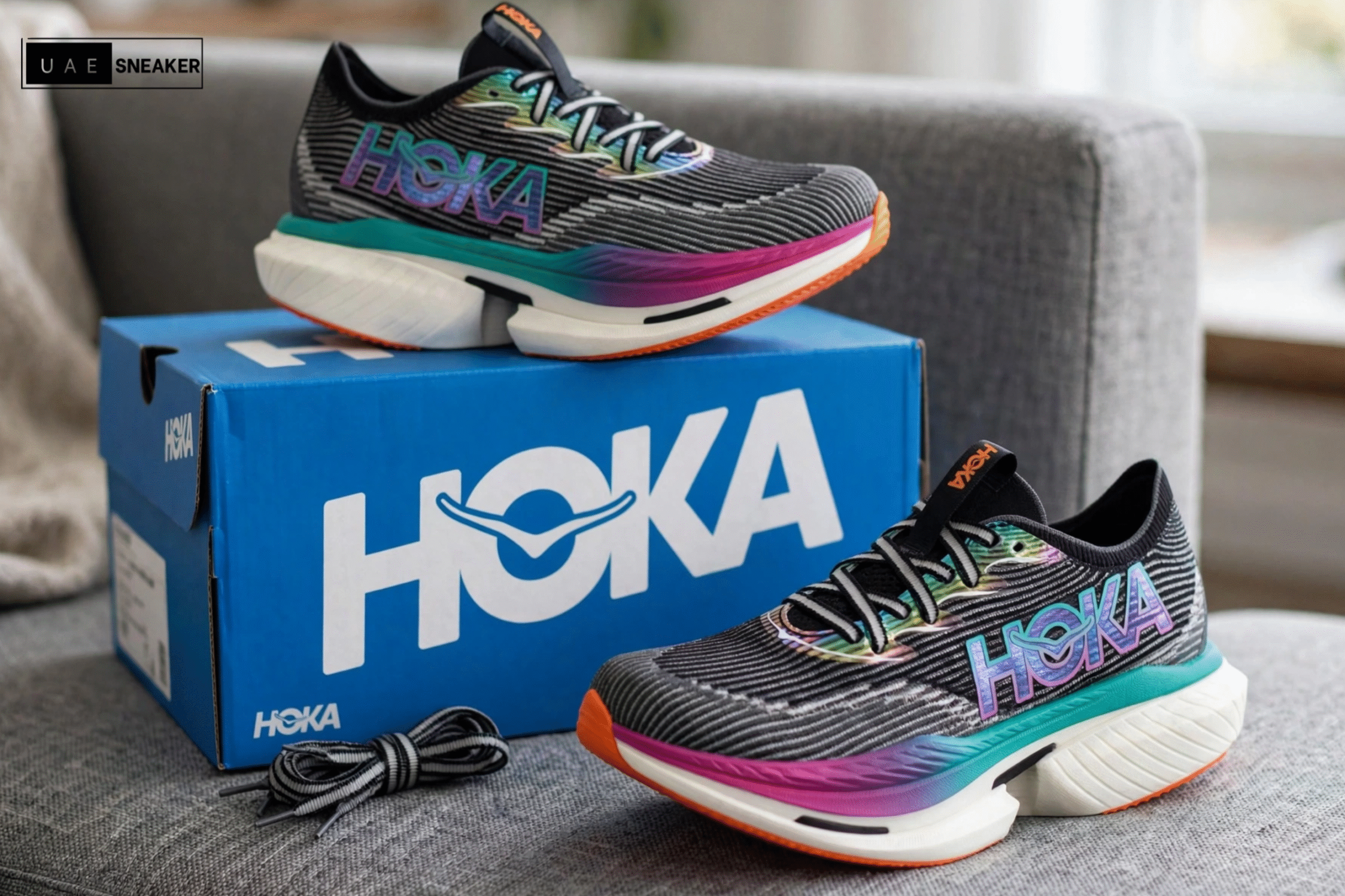 Hoka One One Cielo X1 Black Electric Aqua - Image 5