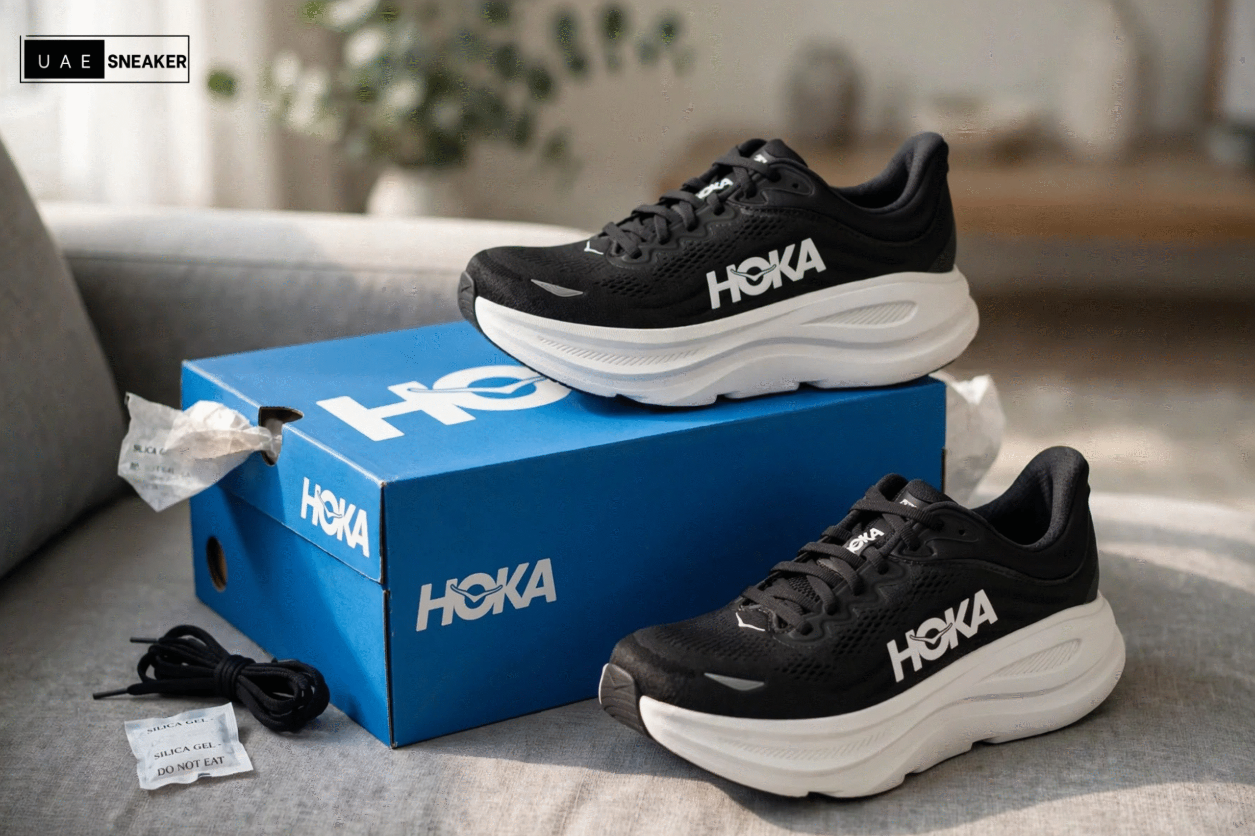 Hoka One One Bondi 9 Black White - Image 5