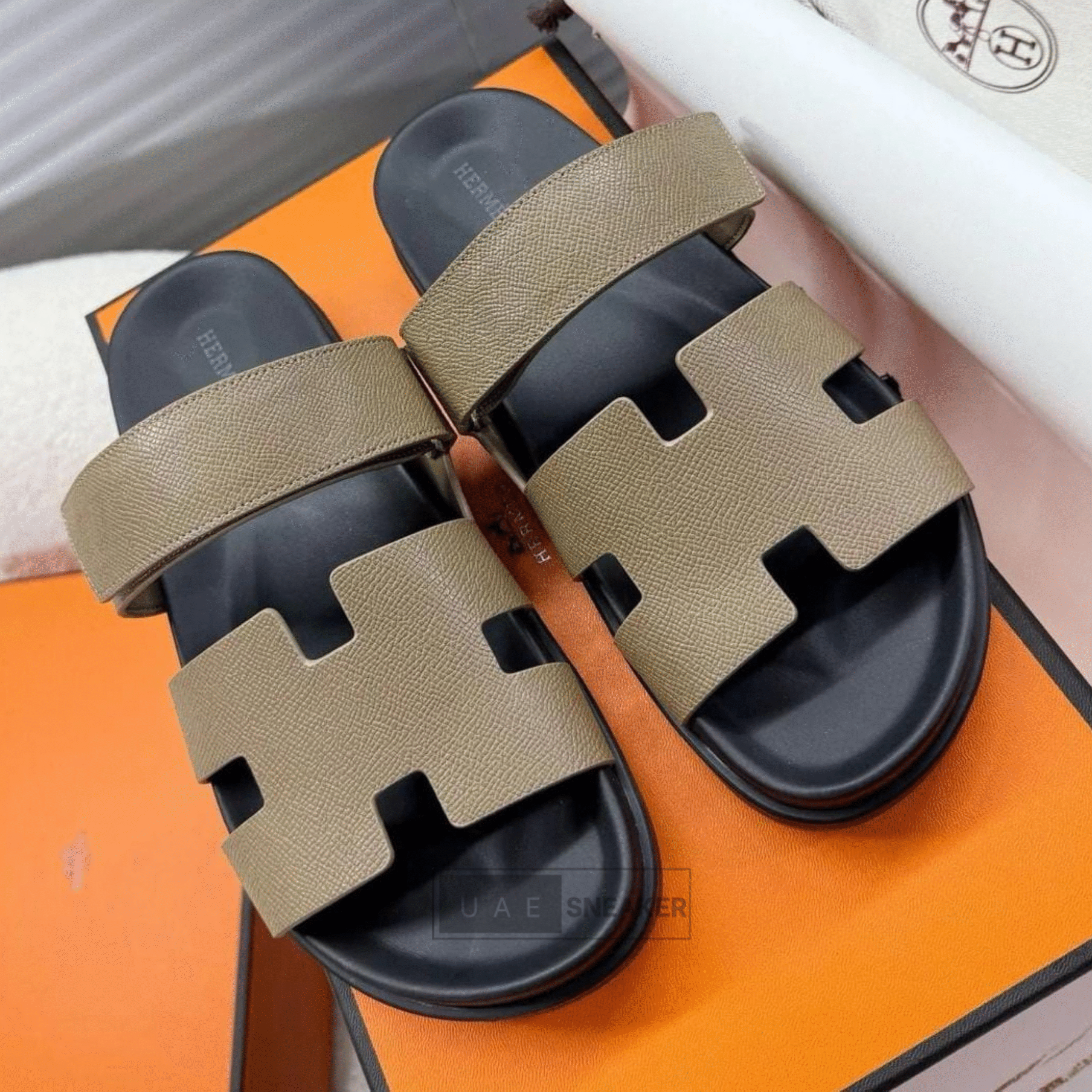 Hermes Chypre Sandals Beige - Image 4