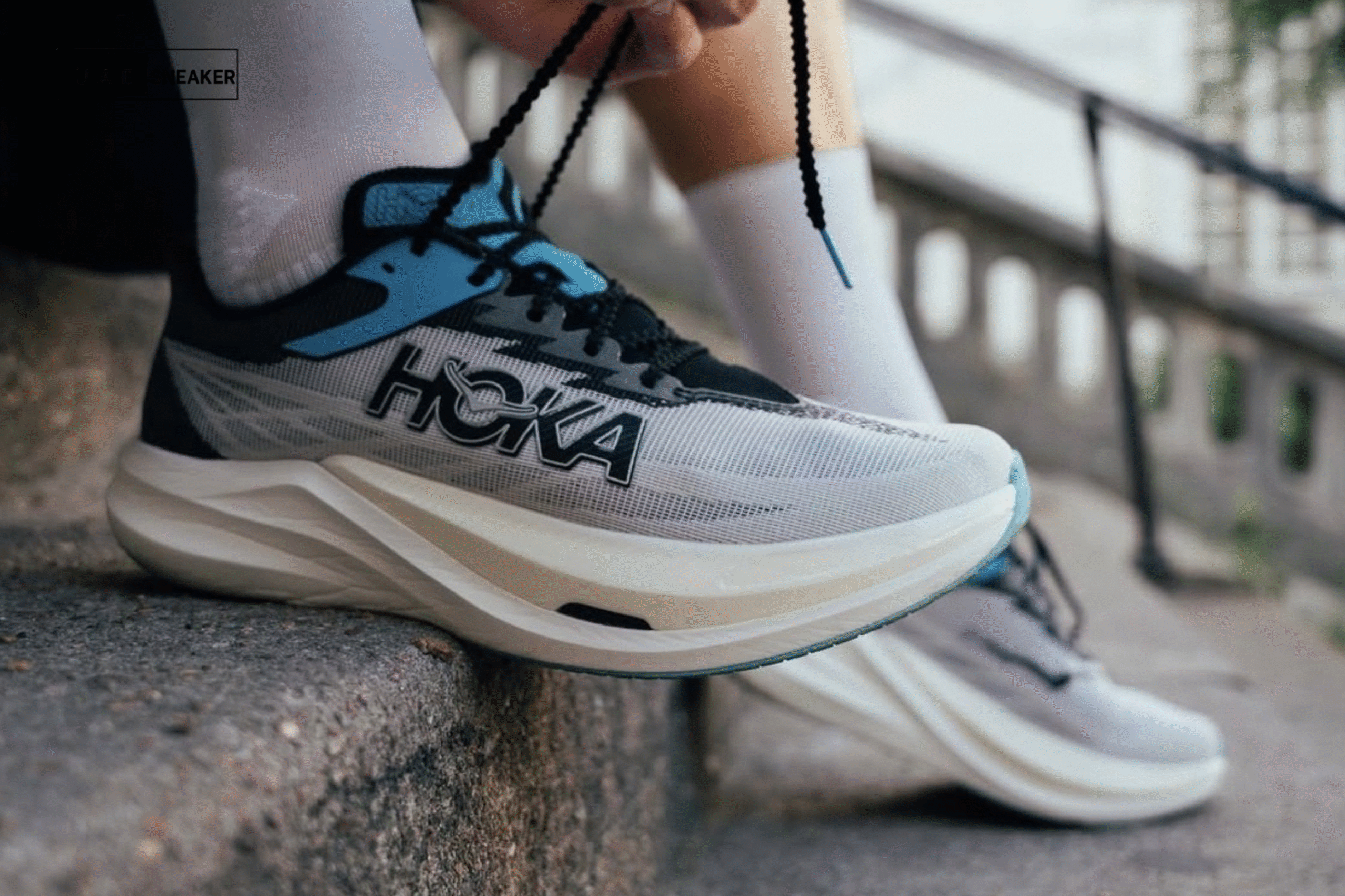 Hoka One One Rocket X 3 White Black Blue - Image 6