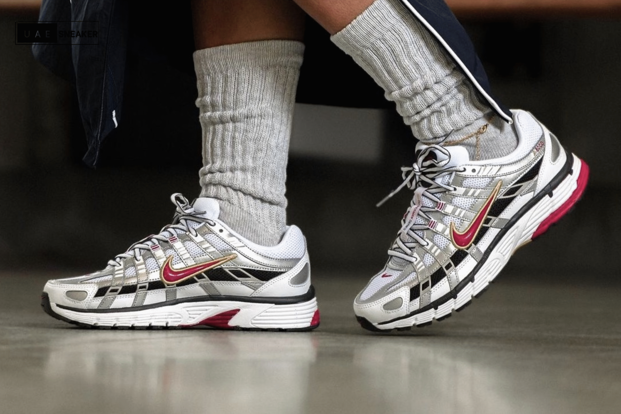 NIKE P-6000 Platinum Varsity Red - Image 6