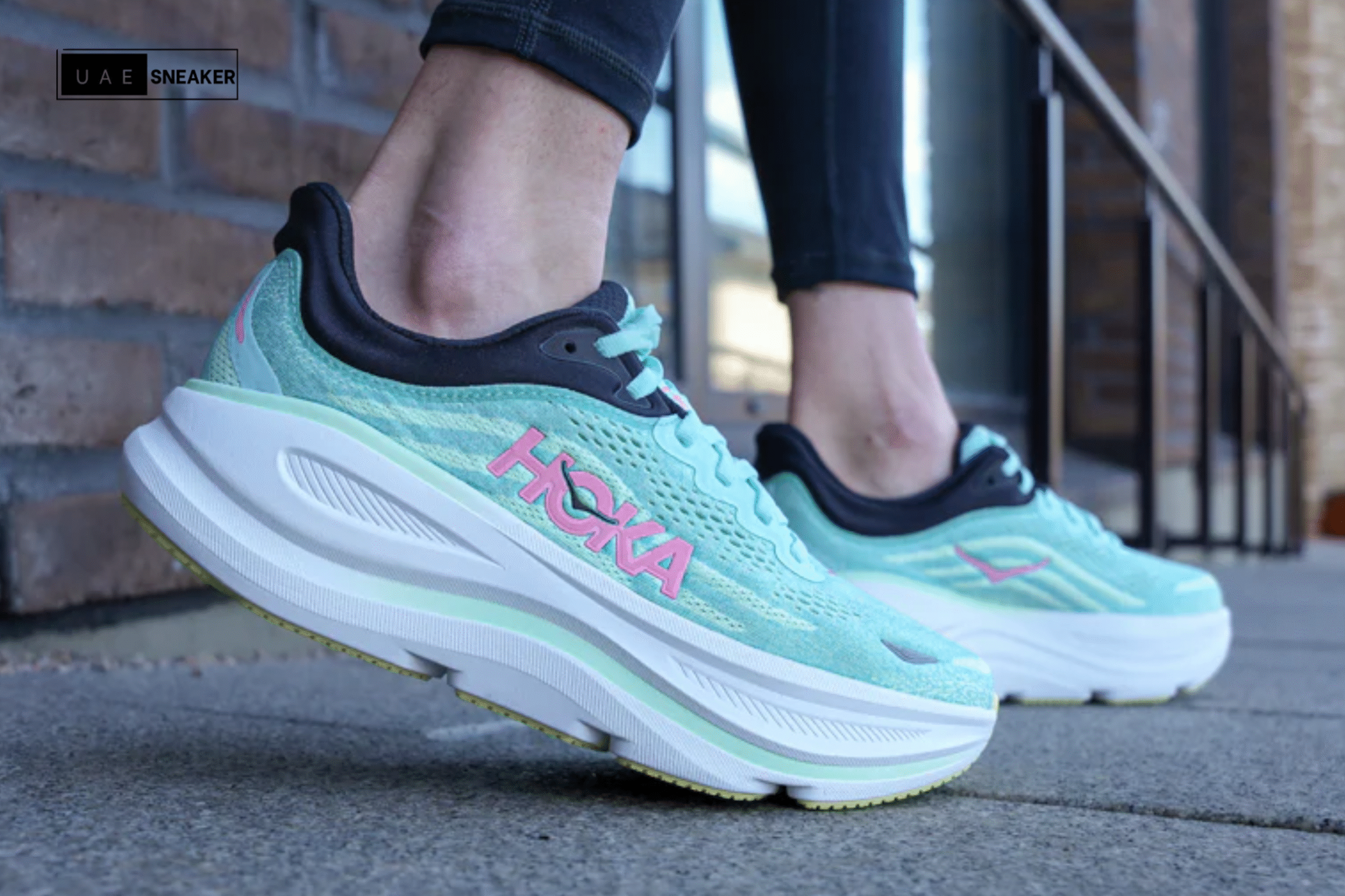 Hoka One One Bondi 9 Blue Spark Mint Fluorite - Image 6