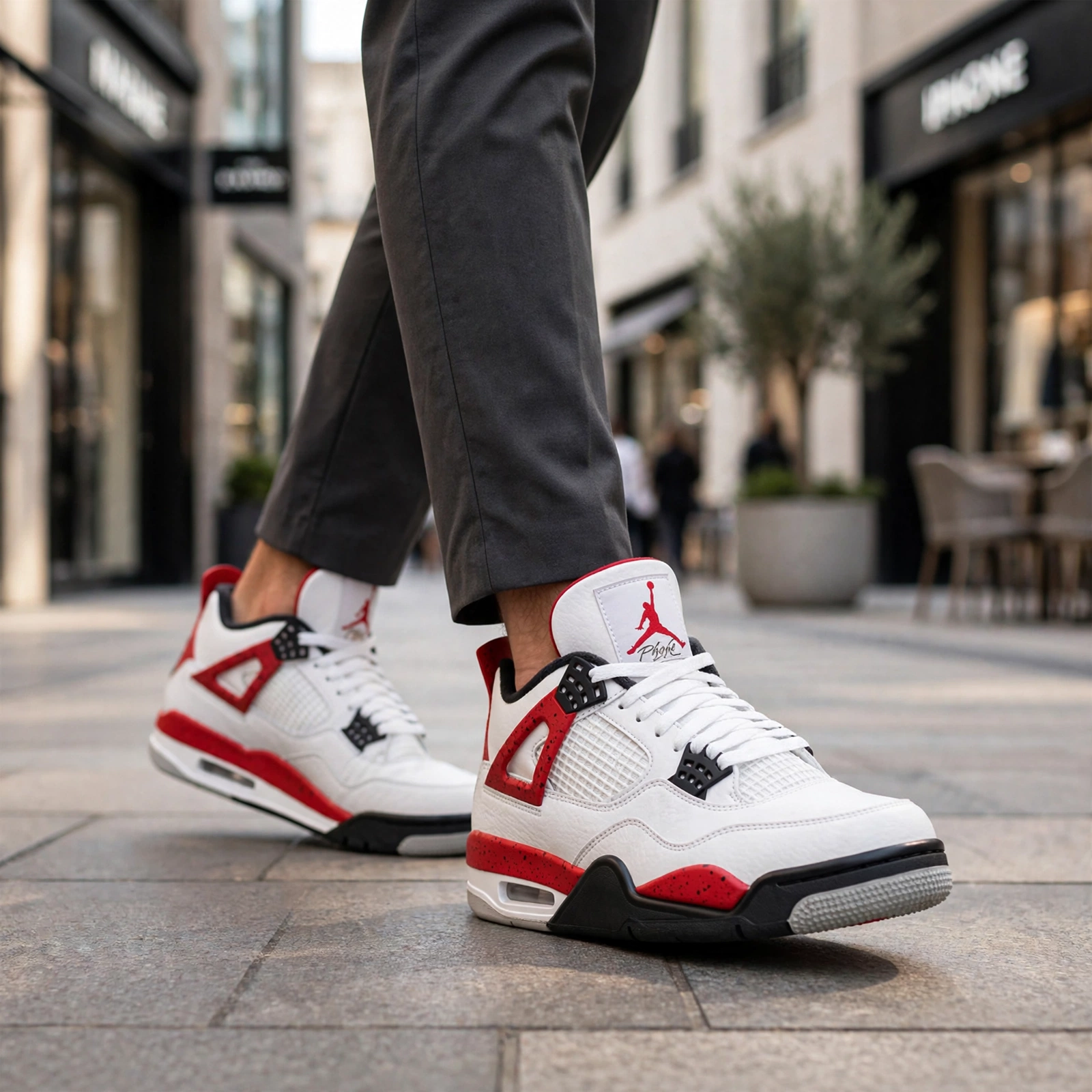 Air Jordan 4 Red Cement Sneakers - Image 4