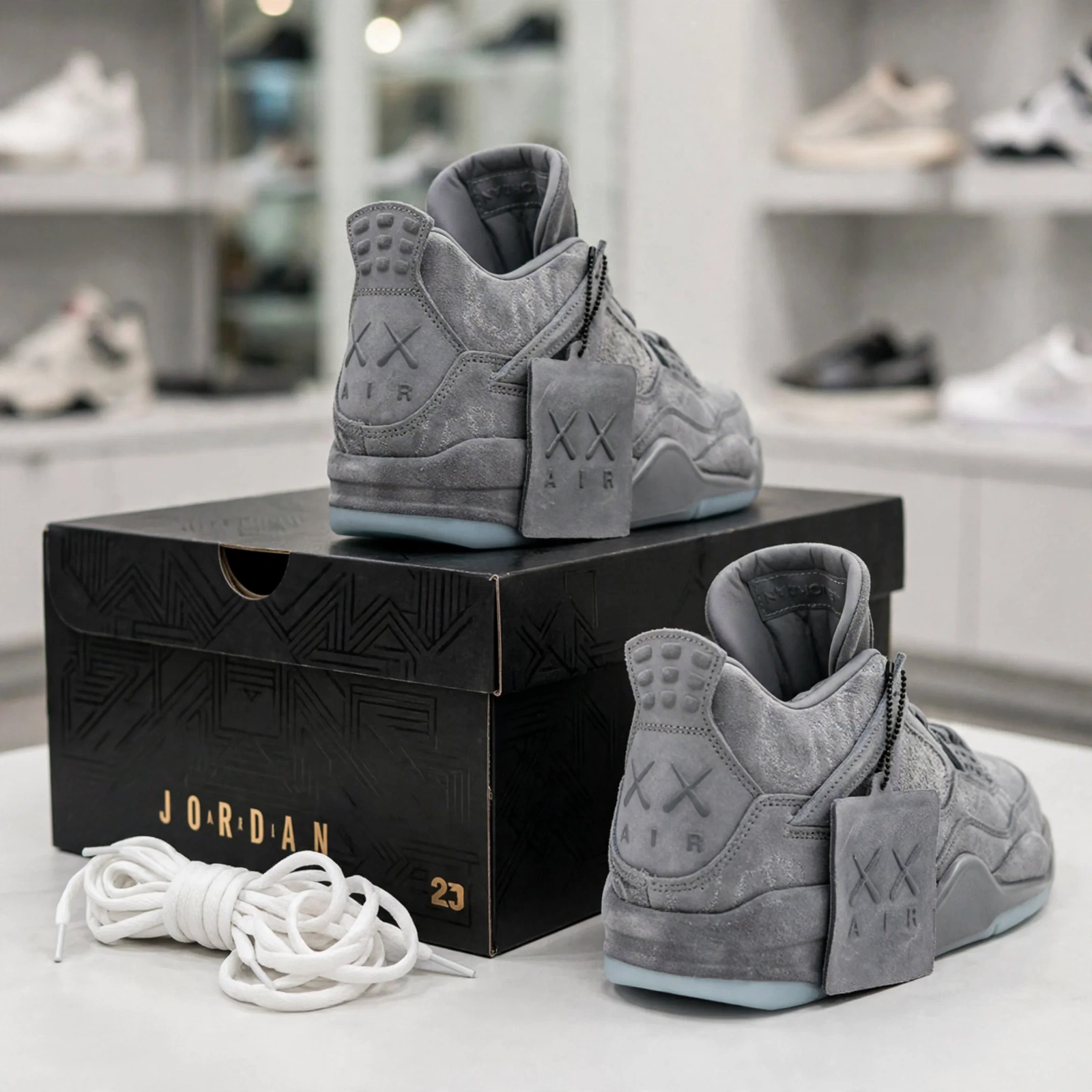 Air jordan 4 Retro X Kaws Sneaker Grey - Image 2