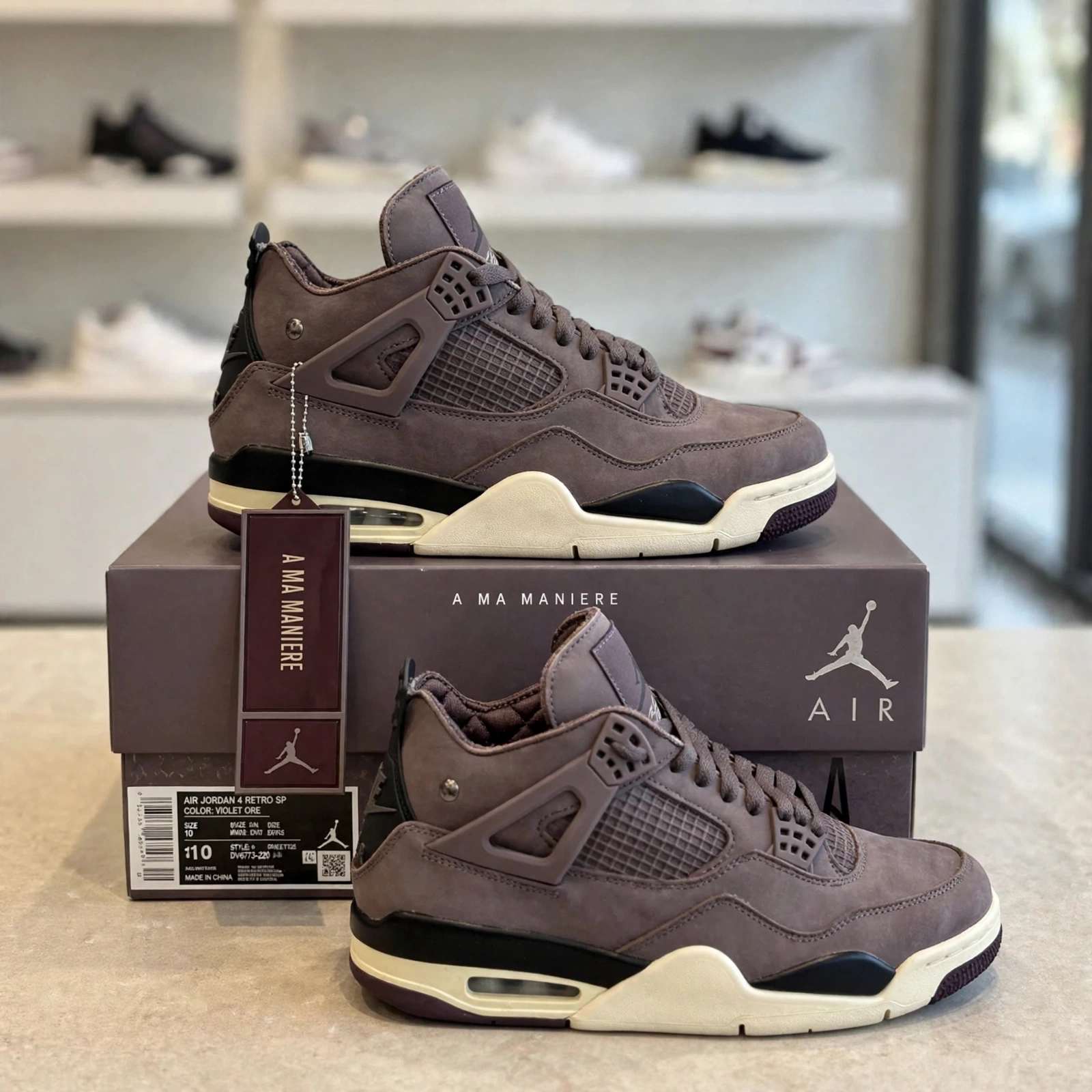 A Ma Maniere Air Jordan 4 Violet Ore Sneakers - Image 3