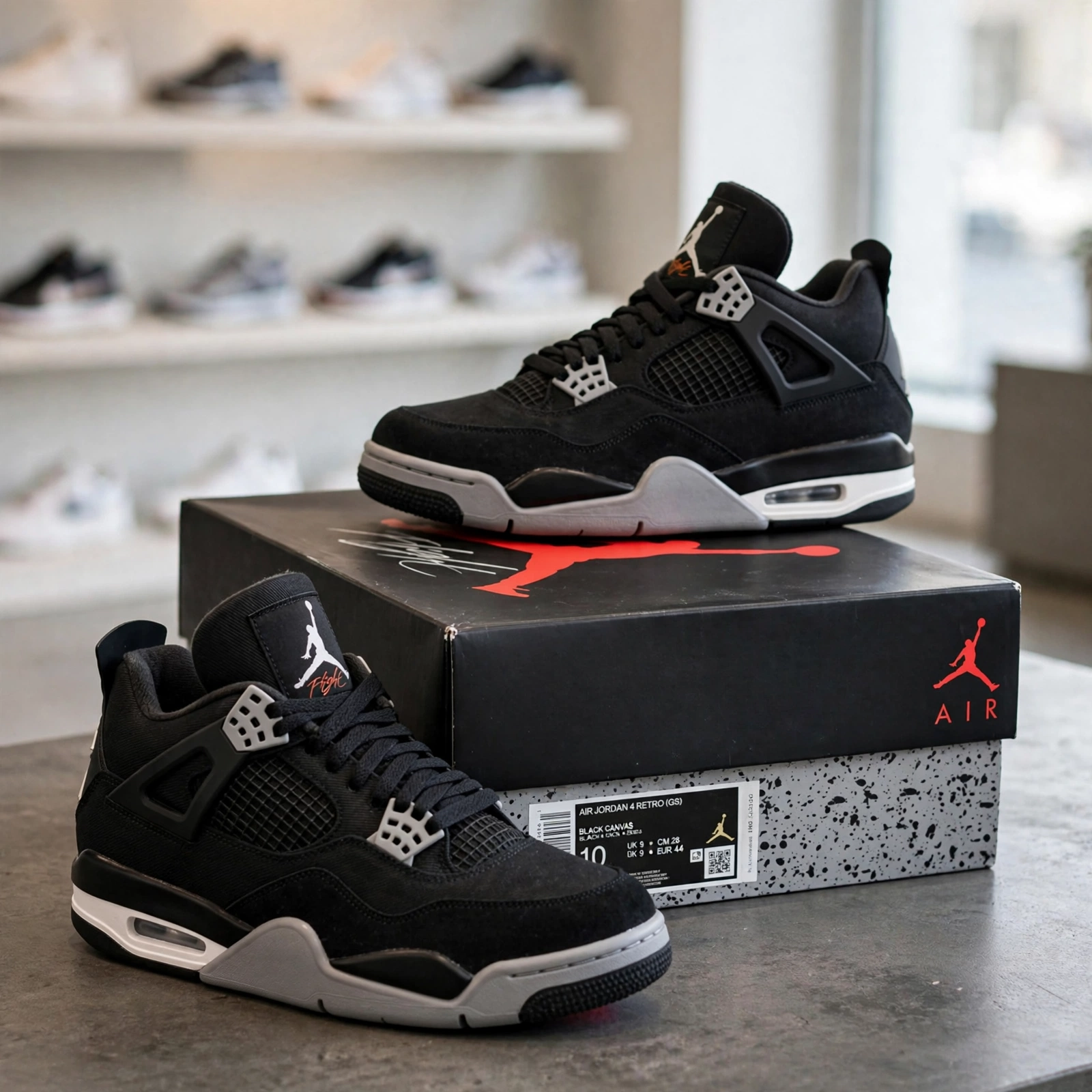 Air Jordan 4 Black Canvas - Image 2