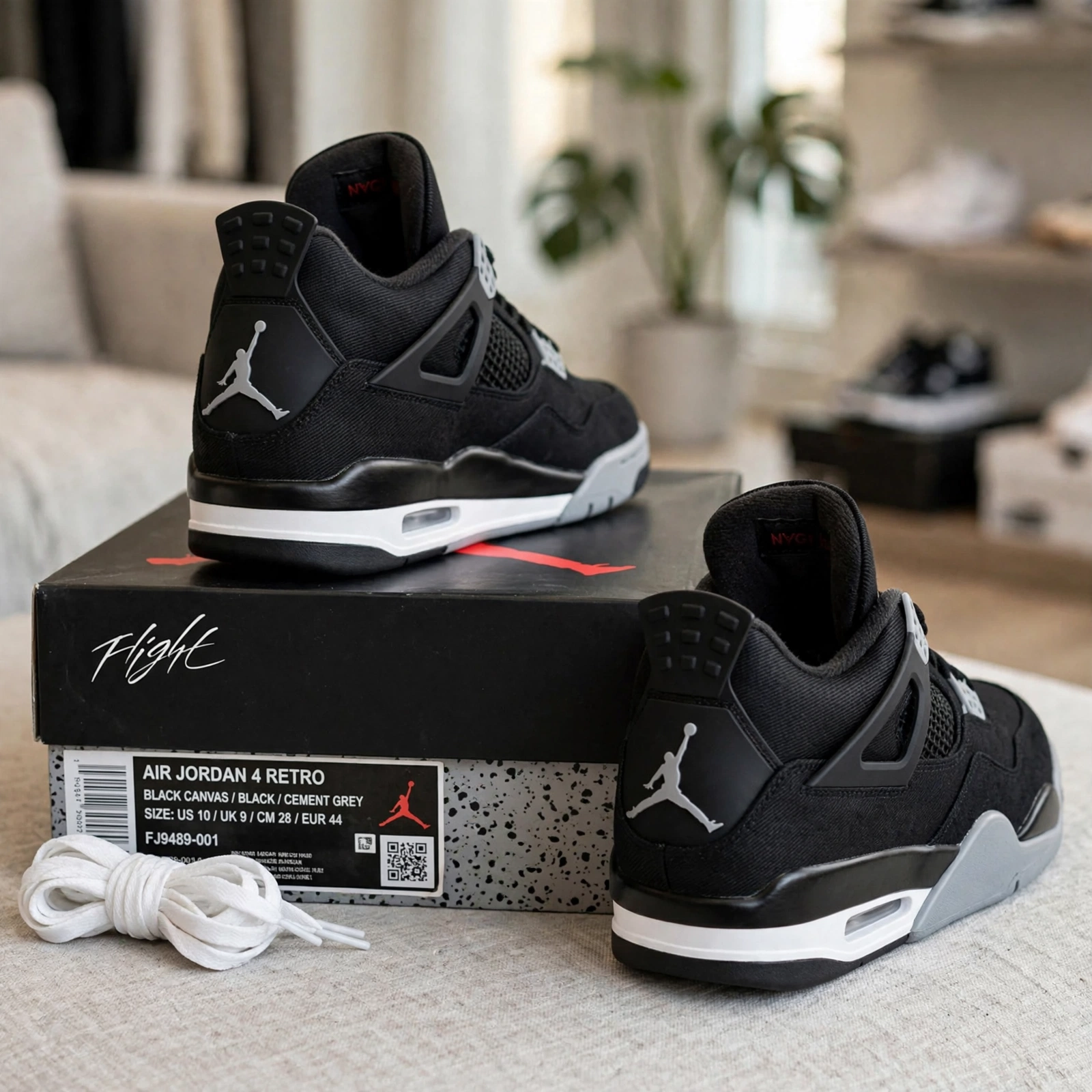 Air Jordan 4 Black Canvas - Image 4