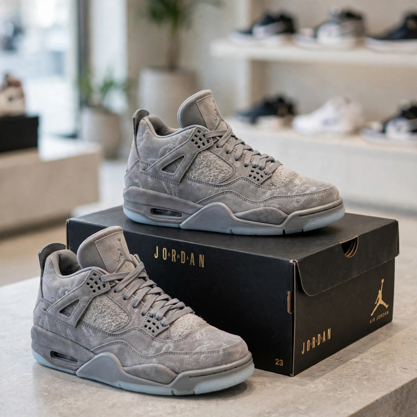 Air jordan 4 Retro X Kaws Sneaker Grey - Image 3