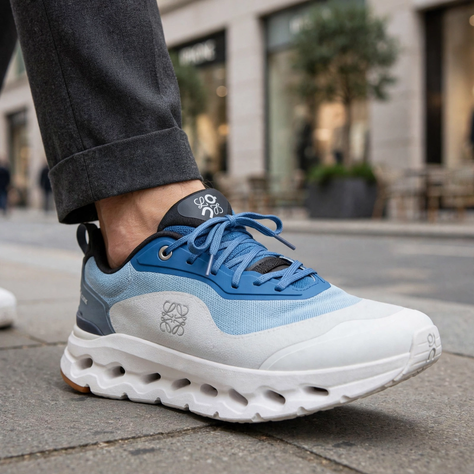 LOEWE X On Cloudtilt 2.0 Running Shoes In Blue White - Image 2