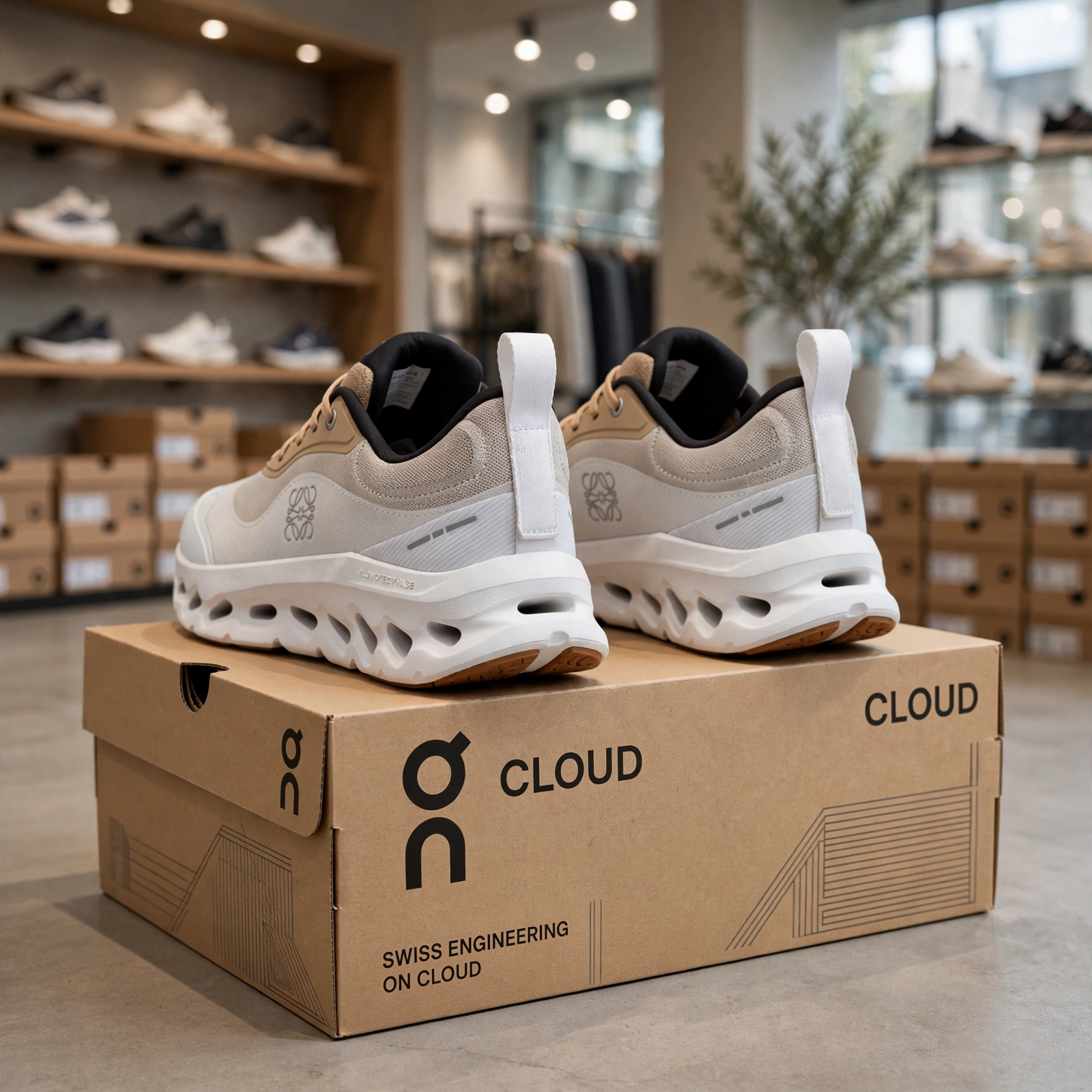 LOEWE X On Cloudtilt 2.0 In The Tan / White / Gum - Image 4