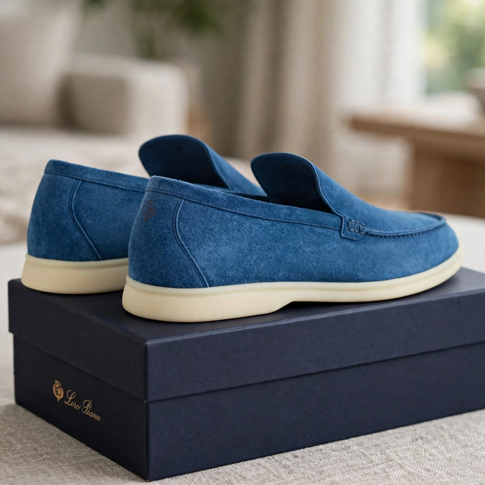 Loro Piana Summer Walk Suede Cobalt Ink - Image 2