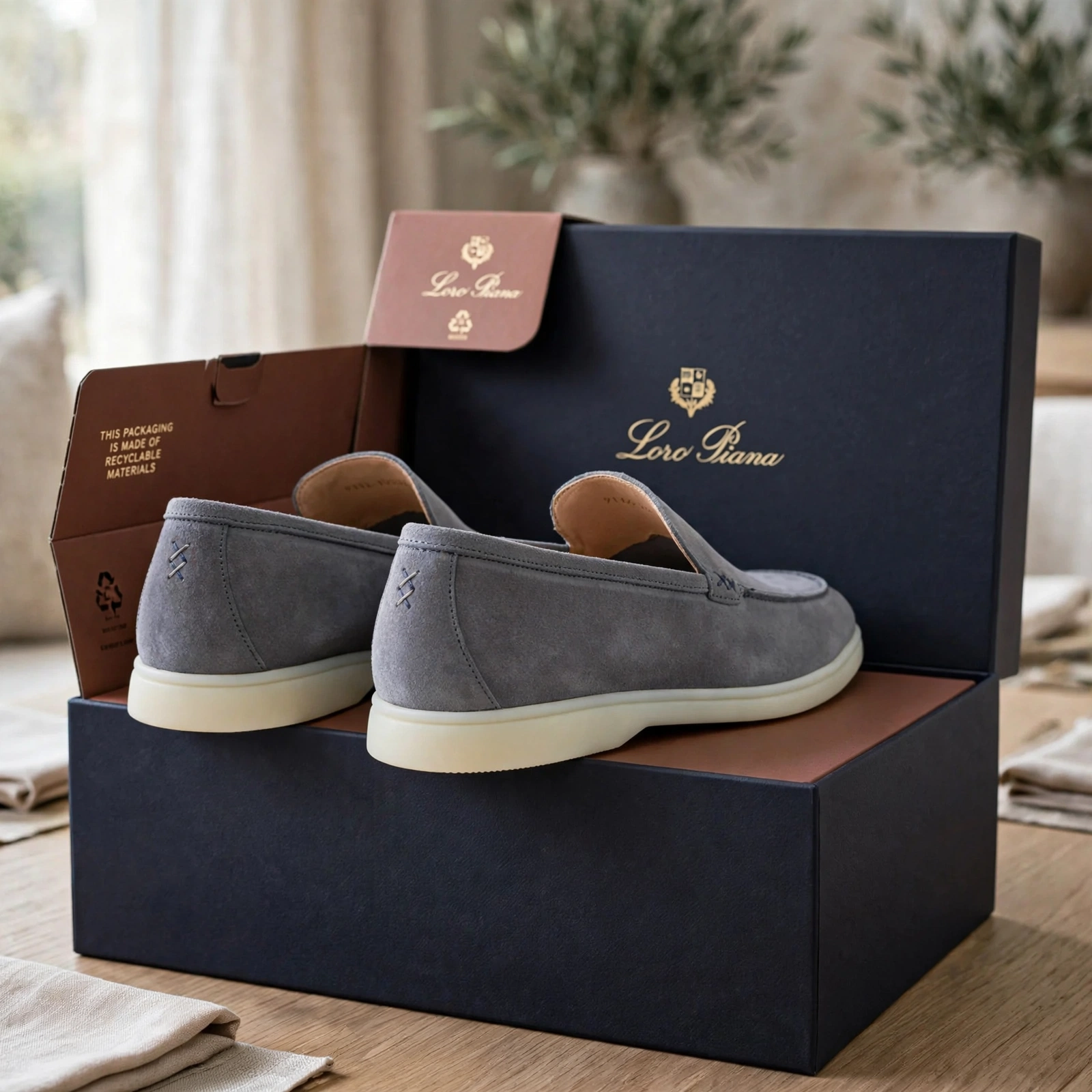 Loro Piana Summer Walk Grey Suede - Image 2