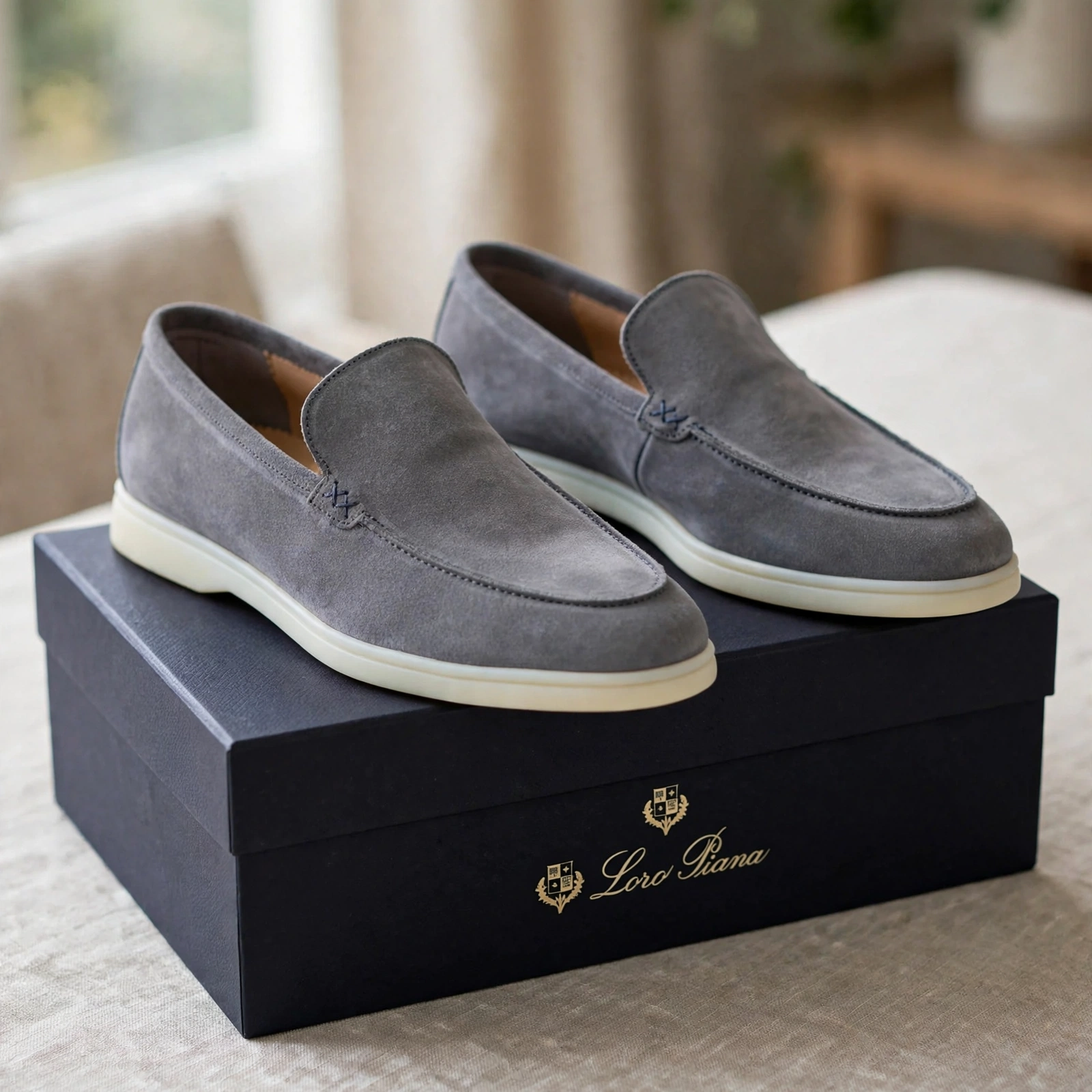 Loro Piana Summer Walk Grey Suede - Image 3
