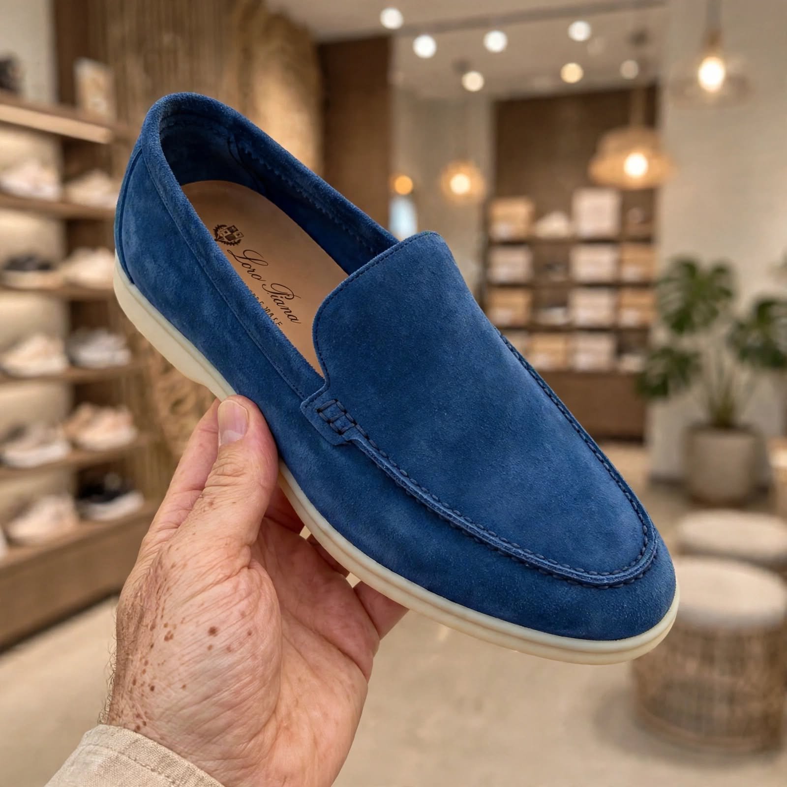 Loro Piana Summer Walk Suede Cobalt Ink