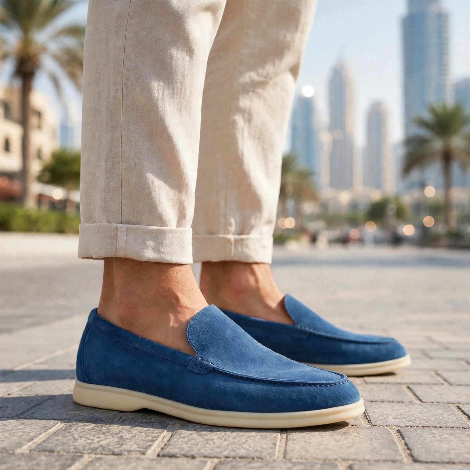 Loro Piana Summer Walk Suede Cobalt Ink - Image 4